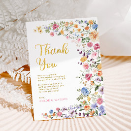 Colorful Wildflower Couples Bridal Shower サンキューカード