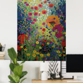 Colorful Wildflower Field Art Vibrant Floral Paint ポスター (ホームオフィス)