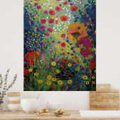 Colorful Wildflower Field Art Vibrant Floral Paint ポスター (キッチン)