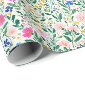 Colorful Wildflower Floral  ラッピングペーパー (ロールコーナー)