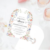 Colorful Wildflower Floral Boho Bridal Shower Arch 招待状