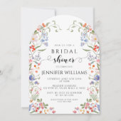 Colorful Wildflower Floral Boho Bridal Shower Arch 招待状 (正面)