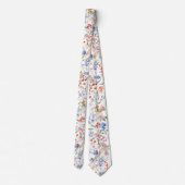Colorful Wildflower Floral Wedding Groomsmen Gift ネクタイ (裏面)