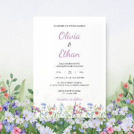 Colorful Wildflower Garden Wedding Invitation 招待状
