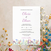 Colorful Wildflower Garden Wedding Invitation 招待状
