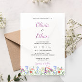 Colorful Wildflower Garden Wedding Invitation 招待状