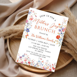 Colorful Wildflower Mother's Day Brunch Invitation 招待状