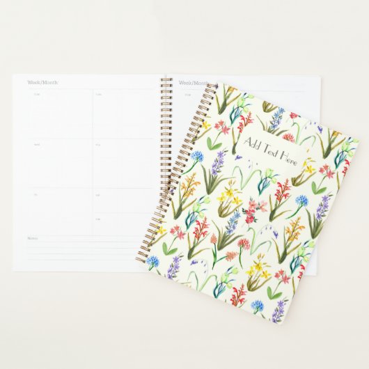 Colorful wildflower pattern in watercolors プランナー手帳 (ディスプレー)