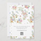 Colorful Wildflower QR Code Monogram Wedding 招待状 (裏面)