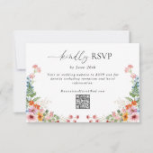 Colorful Wildflower QR Code Wedding 出欠カード (正面)