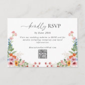 Colorful Wildflower QR Code Wedding 出欠カード (正面)