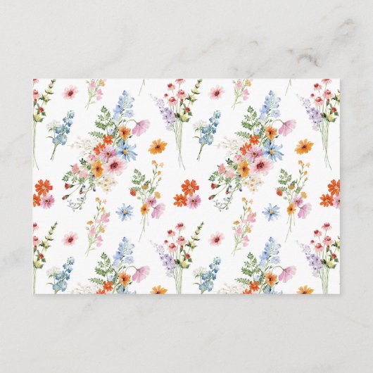 Colorful Wildflower QR Code Wedding 出欠カード (裏面)