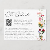 Colorful Wildflower QR Code Wedding Details エンクロージャーカード (正面)