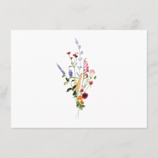 Colorful Wildflower QR Code Wedding Details エンクロージャーカード (裏面)