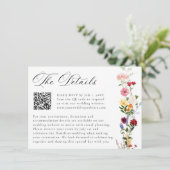 Colorful Wildflower QR Code Wedding Details エンクロージャーカード (スタンド正面)