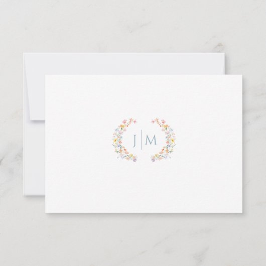 Colorful Wildflower Spring Wedding RSVP card (裏面)