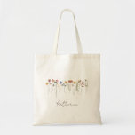 Colorful Wildflower | Tote Bag トートバッグ<br><div class="desc">This colorful wildflower | tote bag is perfect for your simple, whimsical boho rainbow summer wedding. The bright, enchanted pink, yellow, orange, and gold color florals give this product the feel of a minimalist elegant vintage hippie spring garden. The modern design is artsy and delicate, portraying a classic earthy meadow...</div>