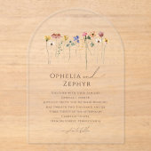 Colorful Wildflower Wedding  アクリル招待状 (正面)