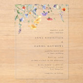 Colorful Wildflower Wedding アクリル招待状 (正面)