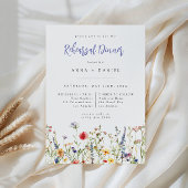 Colorful Wildflower Wedding Rehearsal Dinner 招待状