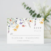 Colorful Wildflower Wedding RSVP Card (スタンド正面)