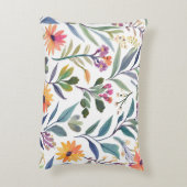Colorful Wildflowers | Beautiful Floral Watercolor アクセントクッション (裏面(縦))