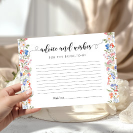 Colorful Wildflowers Bridal Advice and Wishes エンクロージャーカード