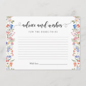 Colorful Wildflowers Bridal Advice and Wishes エンクロージャーカード (正面)