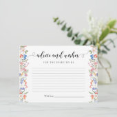 Colorful Wildflowers Bridal Advice and Wishes エンクロージャーカード (スタンド正面)