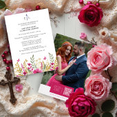 Colorful Wildflowers & Butterflies Faith Wedding 招待状