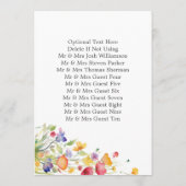 Colorful Wildflowers Elegant Wedding Table Number 招待状 (裏面)