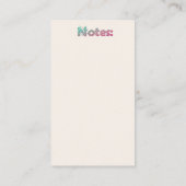 Colorful Wildflowers Gardener Floral Errand Notes 名刺 (裏面)