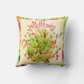 Colorful Wildflowers Meadow Text クッション (裏面)