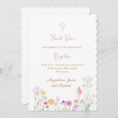 colorful wildflowers thank you for coming card 招待状 (正面/裏面)