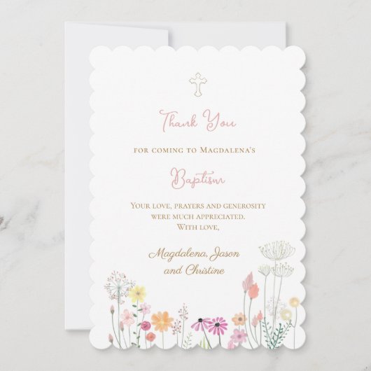 colorful wildflowers thank you for coming card 招待状 (正面)