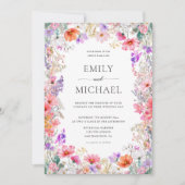 Colorful Wildflowers Wedding Invitation 招待状 (正面)