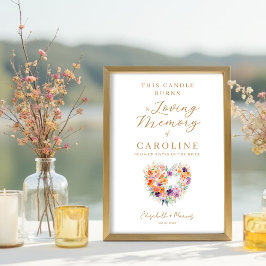 Colorful Wildflowers Wedding Memorial Table ポスター