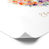Colorful Wildflowers Wedding Memorial Table ポスター (角)