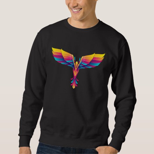 Colorful Wing Bird Design Support Animal Rights スウェットシャツ (正面)