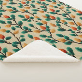 Colorful Winter Pinecone Branches シェルパブランケット (3/4)
