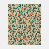 Colorful Winter Pinecone Branches フリースブランケット (正面)