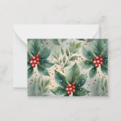 Colorful Winter Poinsettia Flower Custom ノートカード (裏面)