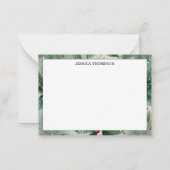 Colorful Winter Poinsettia Flower Custom ノートカード (正面)