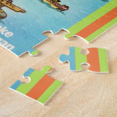 Colorful Wisconsin Postcard 11x14 ジグソーパズル (側面)