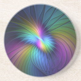 Colorful With Blue Modern Abstract Fractal Art コースター