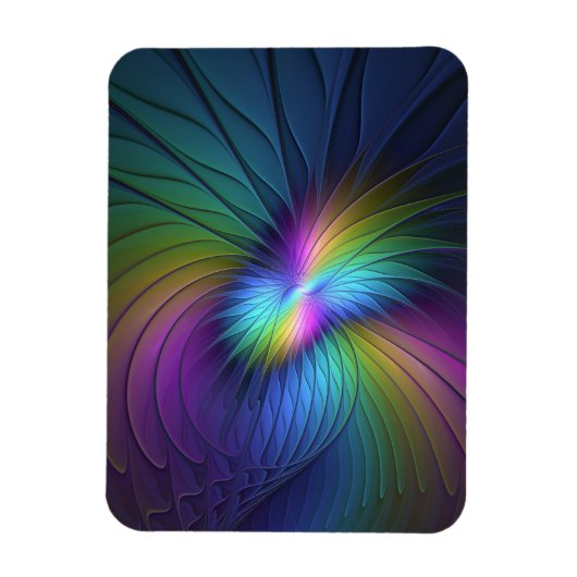 Colorful With Blue Modern Abstract Fractal Art マグネット (縦)