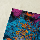 Colorful Wolf Portrait Pop Art Splash Illustration ビーチタオル (インサイチュ)