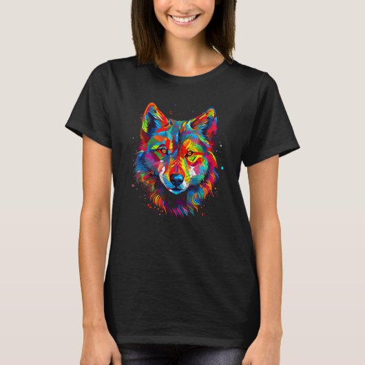 Colorful Wolf Tシャツ (正面)