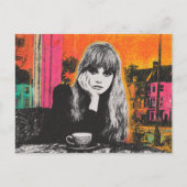 Colorful Woman With Coffee ポストカード (正面)