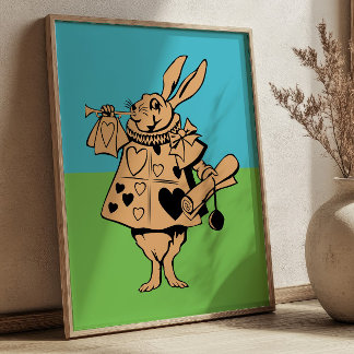 Colorful Wonderland Rabbit Illustration Vintage ポスター